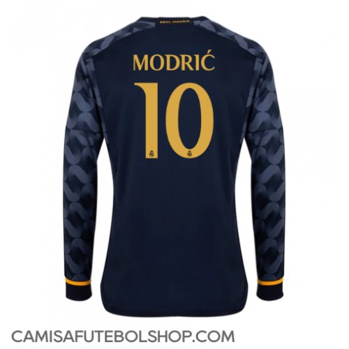 Camisa de time de futebol Real Madrid Luka Modric #10 Replicas 2º Equipamento 2023-24 Manga Comprida